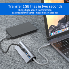 3 Port 5Gbps Rate Data USB 3.0 Hub With Card Reader