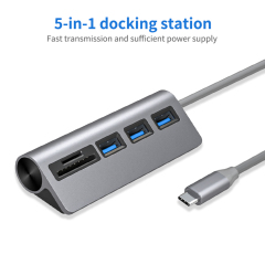 3 Port 5Gbps Rate Data USB 3.0 Hub With Card Reader
