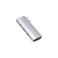 Laptop Partner 10Gbps Rate Dual USB-C Docks With 3.5mm Jack