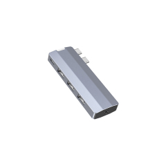 Laptop Partner 10Gbps Rate Dual USB-C Docks With 3.5mm Jack