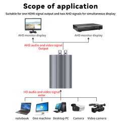 720P/1080P HDMI® To AHD Signal Video Converter Device