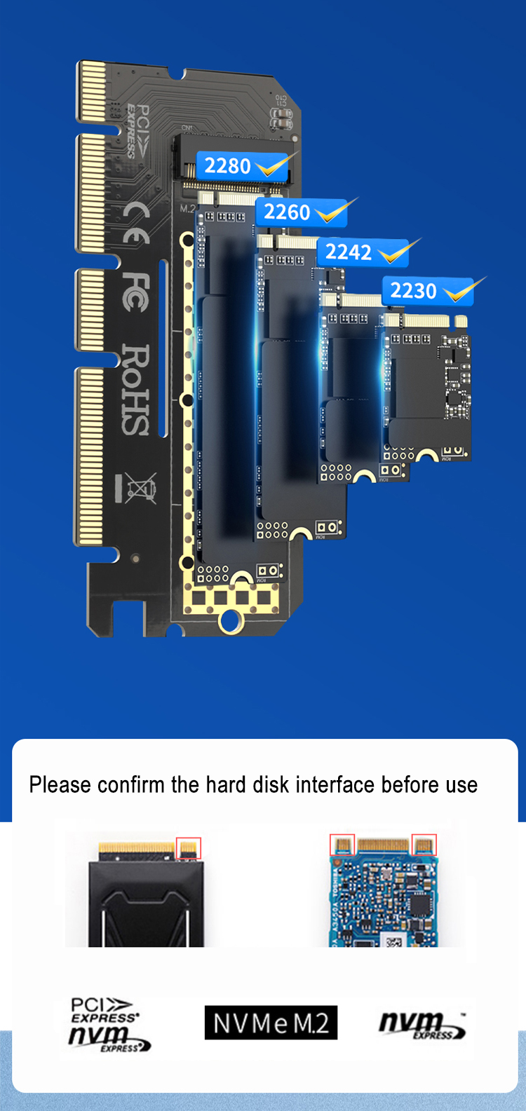 m 2 nvme to pcie 3.0 x4 adapter