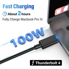 Thunderbolt 4 Cable,40Gbps Data Transfer,100W Charging