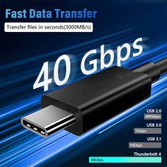 Thunderbolt 4 Cable,40Gbps Data Transfer,100W Charging