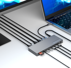 13 in 1 thunderbolt4 docking station with 3 x 40 Gbps Ports
