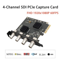 4 Channel SDI Input FHD PCIe Internal Video Capture Card 1080P 60FPS