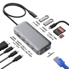 Full-function Type-C HUB 10 in 1 USB C Docking Station