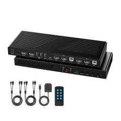 4K 60Hz HDMI 2 Monitors 2 Computers Type-C KVM Switch