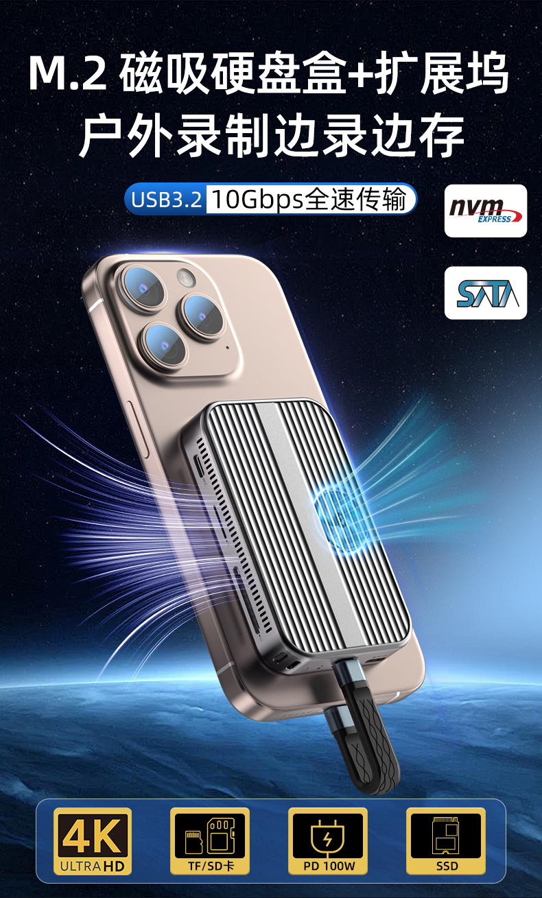 10Gbps 磁性扩展坞
