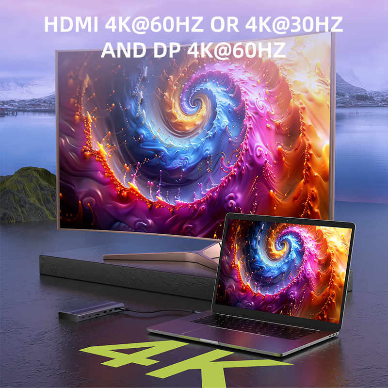 14 in 1 USB 3.2 Gen2 Docking Station 4K60Hz