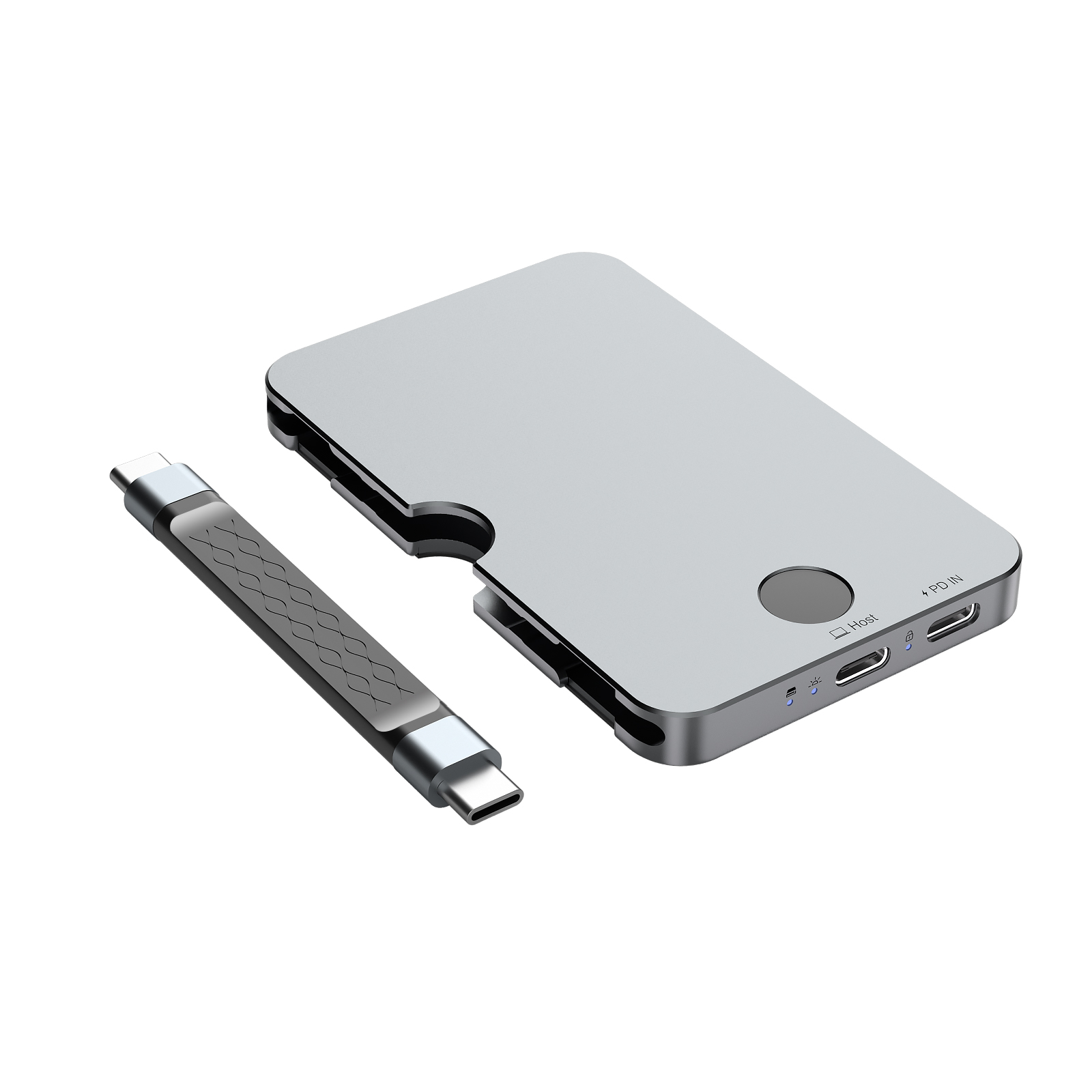 Magnetic Fingerprint Encrypted M.2 NVMe SSD Enclosure (10Gbps)