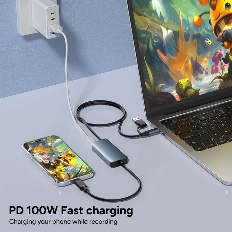 USB-C 1080P/60Hz Video Capture Card 100W PD