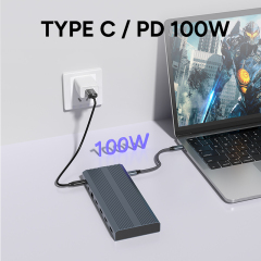 14-in-1 USB 3.2 Gen2 Dock Dual 4K@60Hz HDMI/DP & 10Gbps Speed