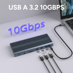 14-in-1 USB 3.2 Gen2 Dock Dual 4K@60Hz HDMI/DP & 10Gbps Speed