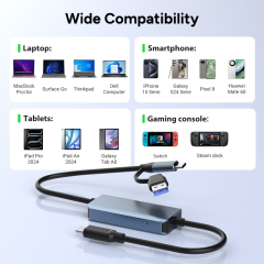 USB-C 1080P/60Hz Video Capture Card for Mobile Phones, iPads, and Switch