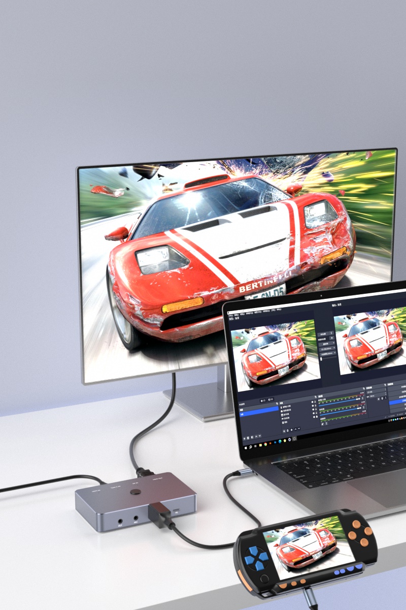 Three-in-One Video Capture Card Operation Demonstration Diagram