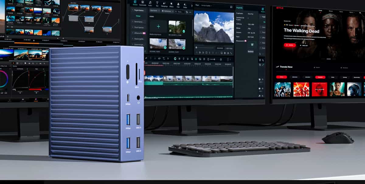 PURPLELEC PEC-TB1002AG0 Thunderbolt 5 80Gbps Docking Station Scene Demonstration