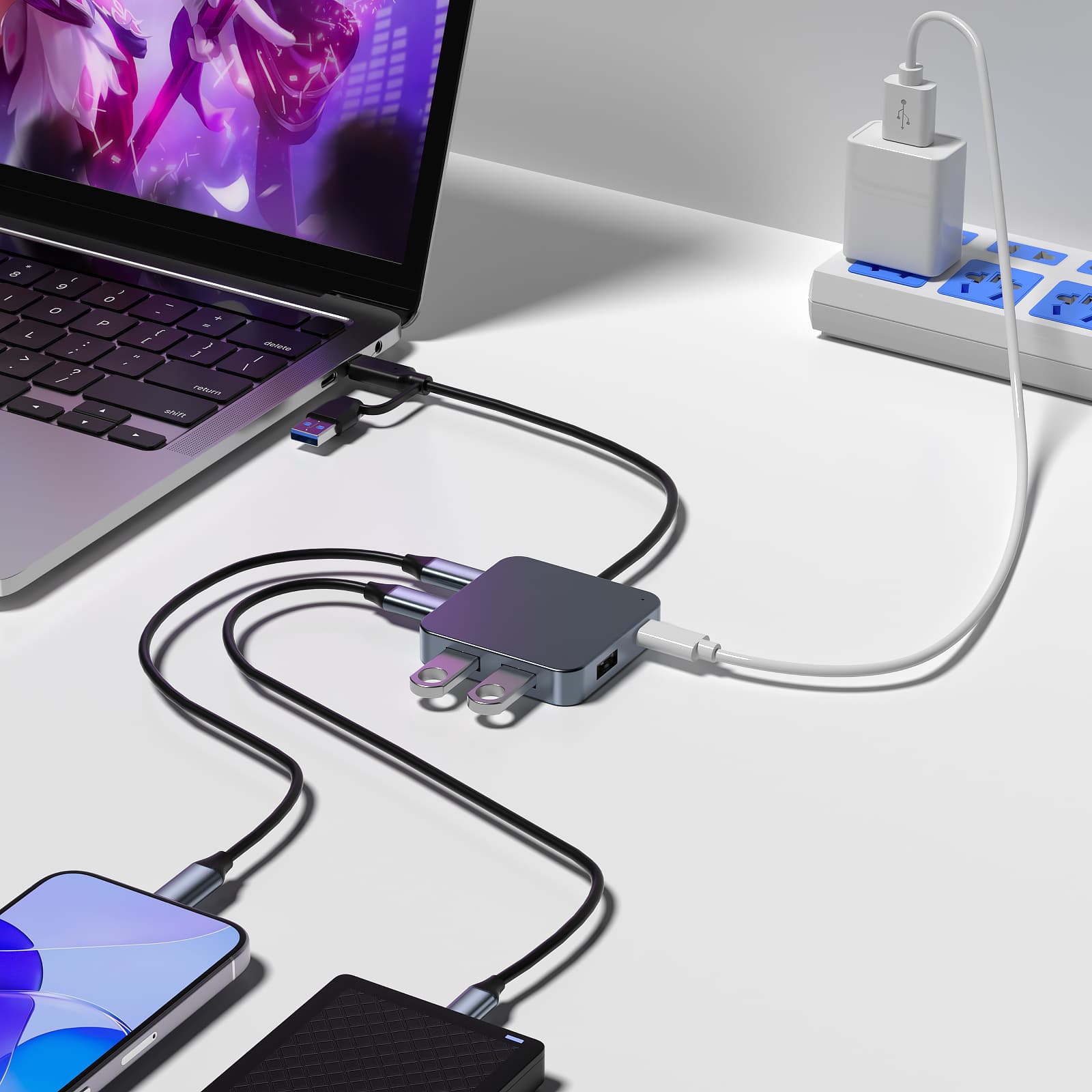 7-in-1 USB-C Docking Station | Dual 4K HDMI & 100W PD Docking Station