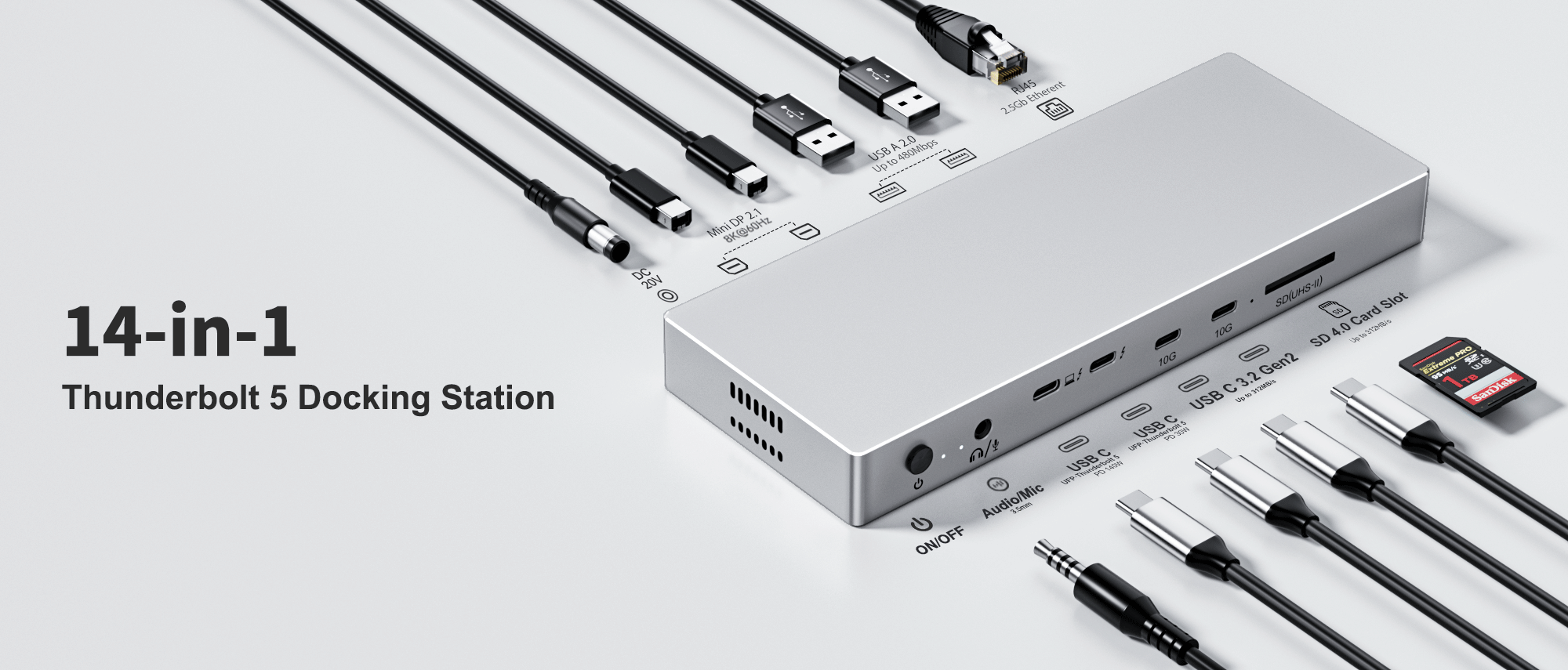 14 IN 1 Thunderbolt 5 Docking Station