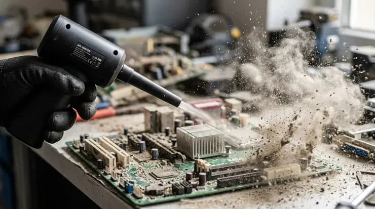 Dust removal for desktop computer motherboards