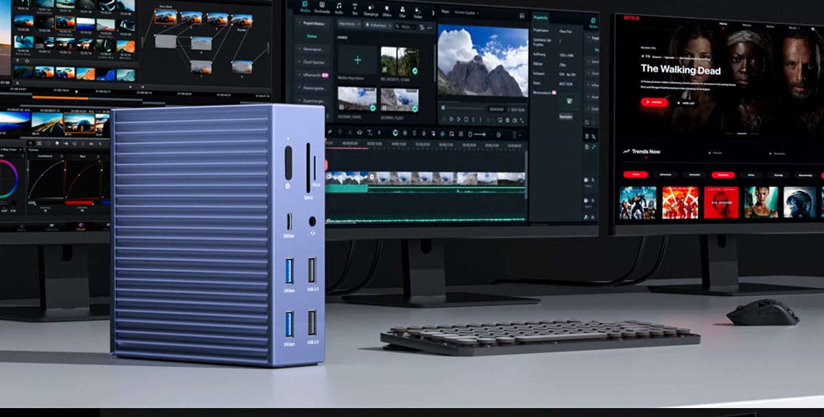 PURPLELEC PEC-TB1002AG0 Thunderbolt 5 80Gbps Docking Station Scene Demonstration