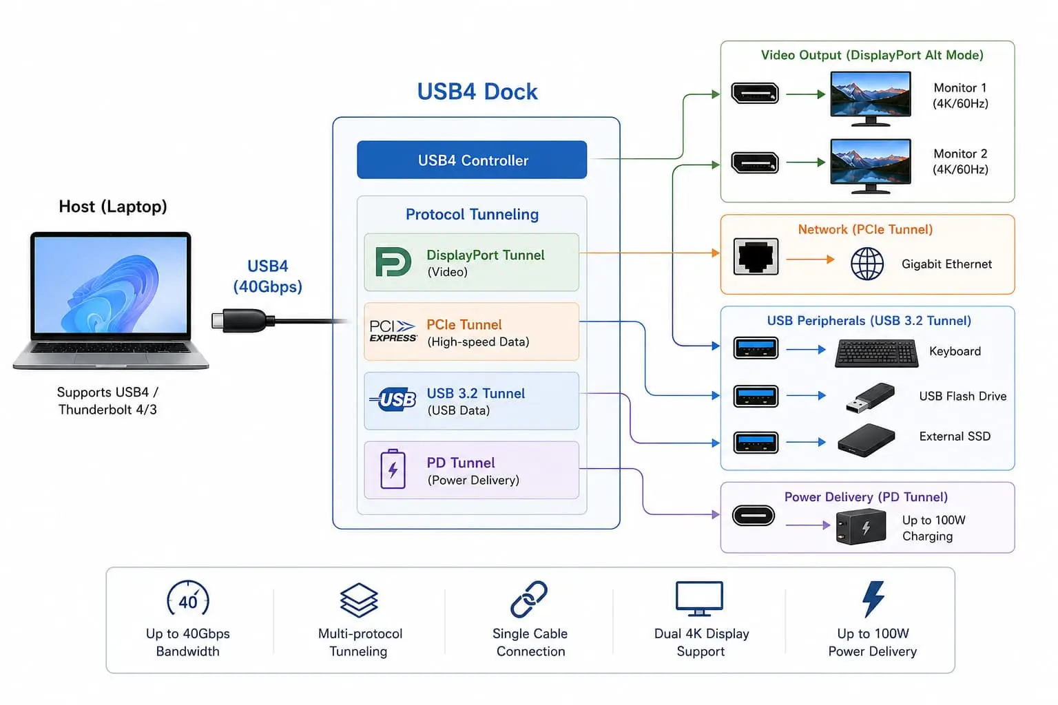 USB4 docking protocol tunnel schematic diagram