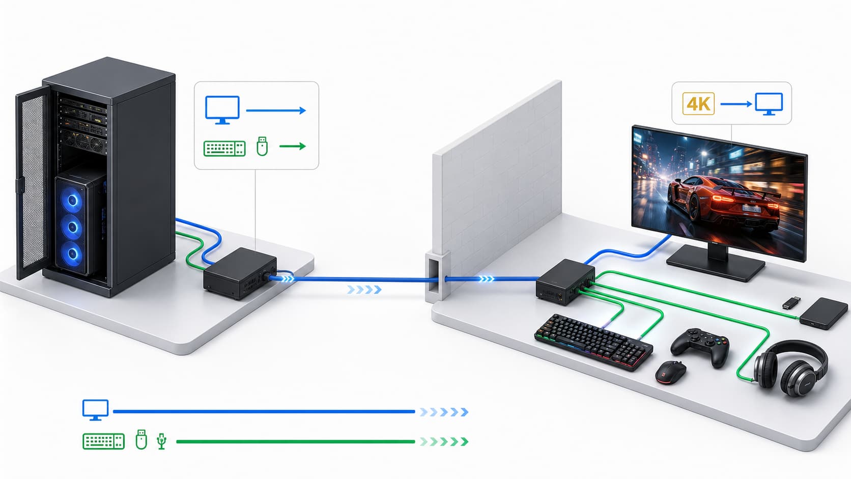 4K Game KVM Connection Diagram