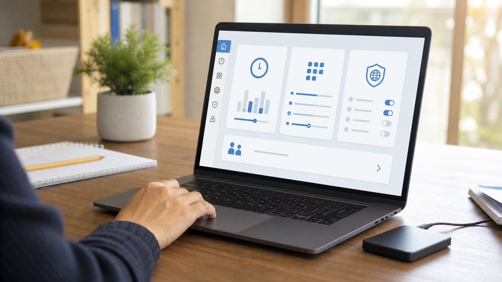 Windows PC parental controls setup with screen time limits app management and web filtering