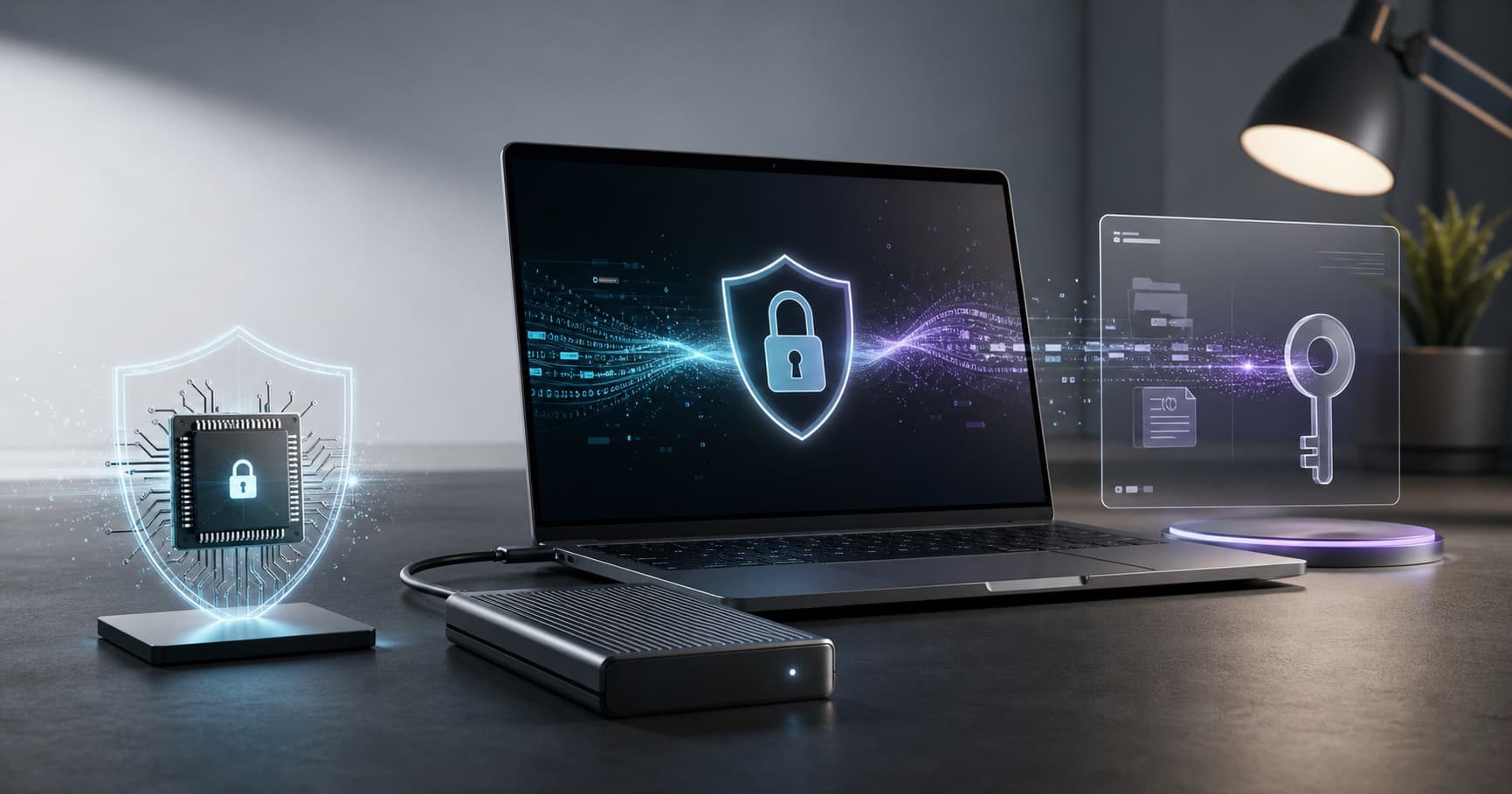 External SSD encryption in everyday office work for protecting mobile storage and sensitive files
