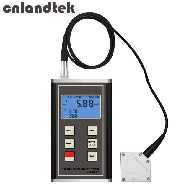 Landtek VM6380  Digital Vibration Meter 3-Axis Piezoelectric Accelerometer Sensor Vibrometer Vibration Meter