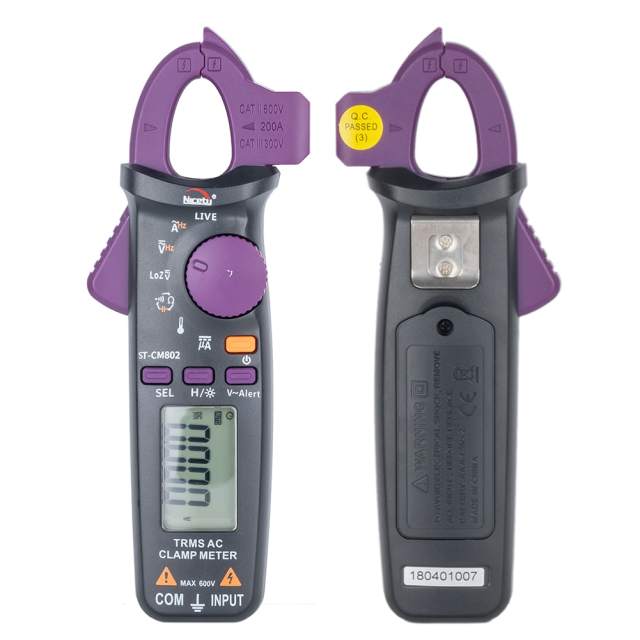 Nicetymeter ST-CM802 True RMS 6000 Counts Digital AC DC Clamp Meter Measure Resistance Temerature Frequence Mini Clampmeter