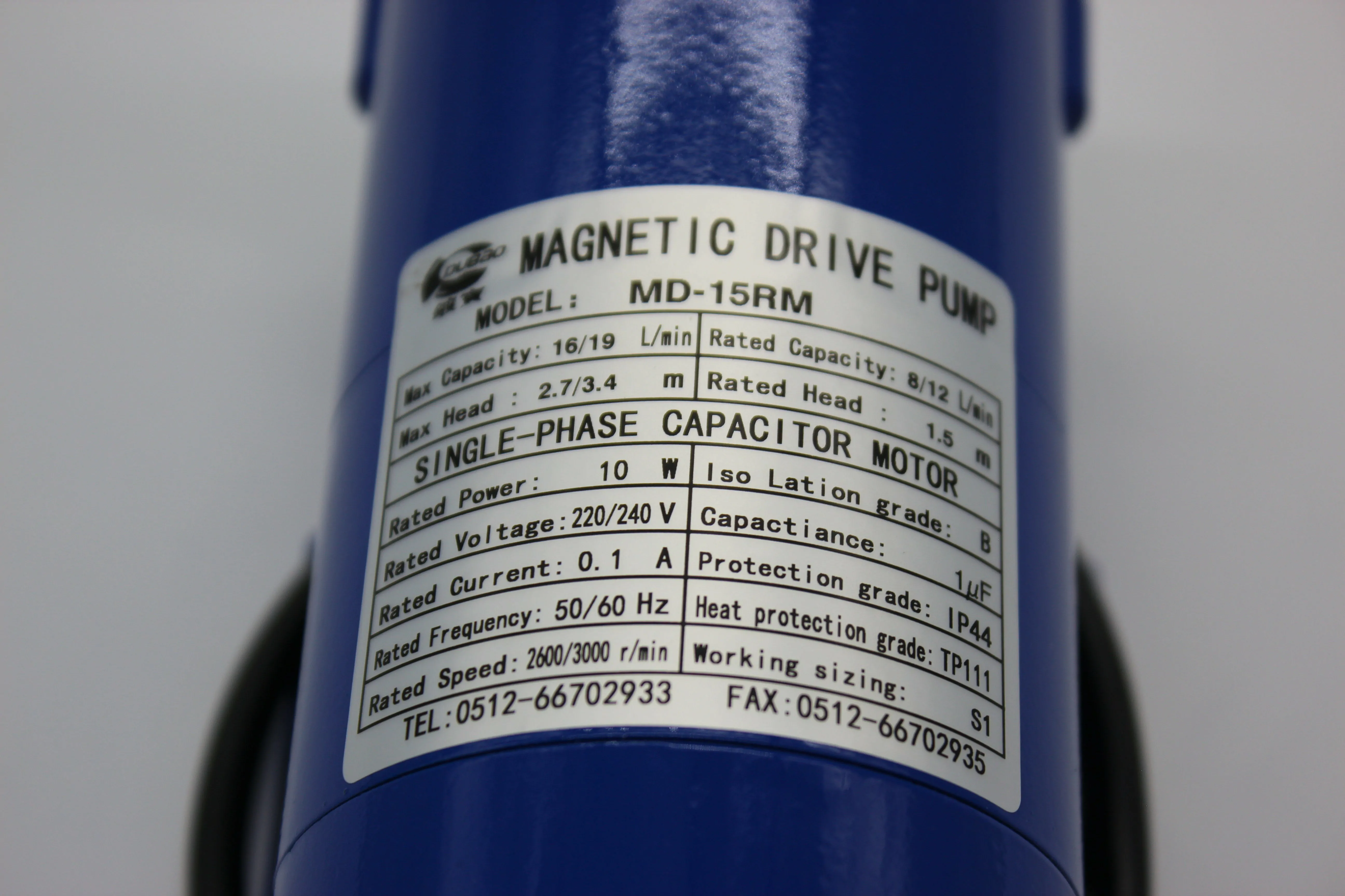 Acid and Alkali Resistance Magnetic Pump MD-15RM