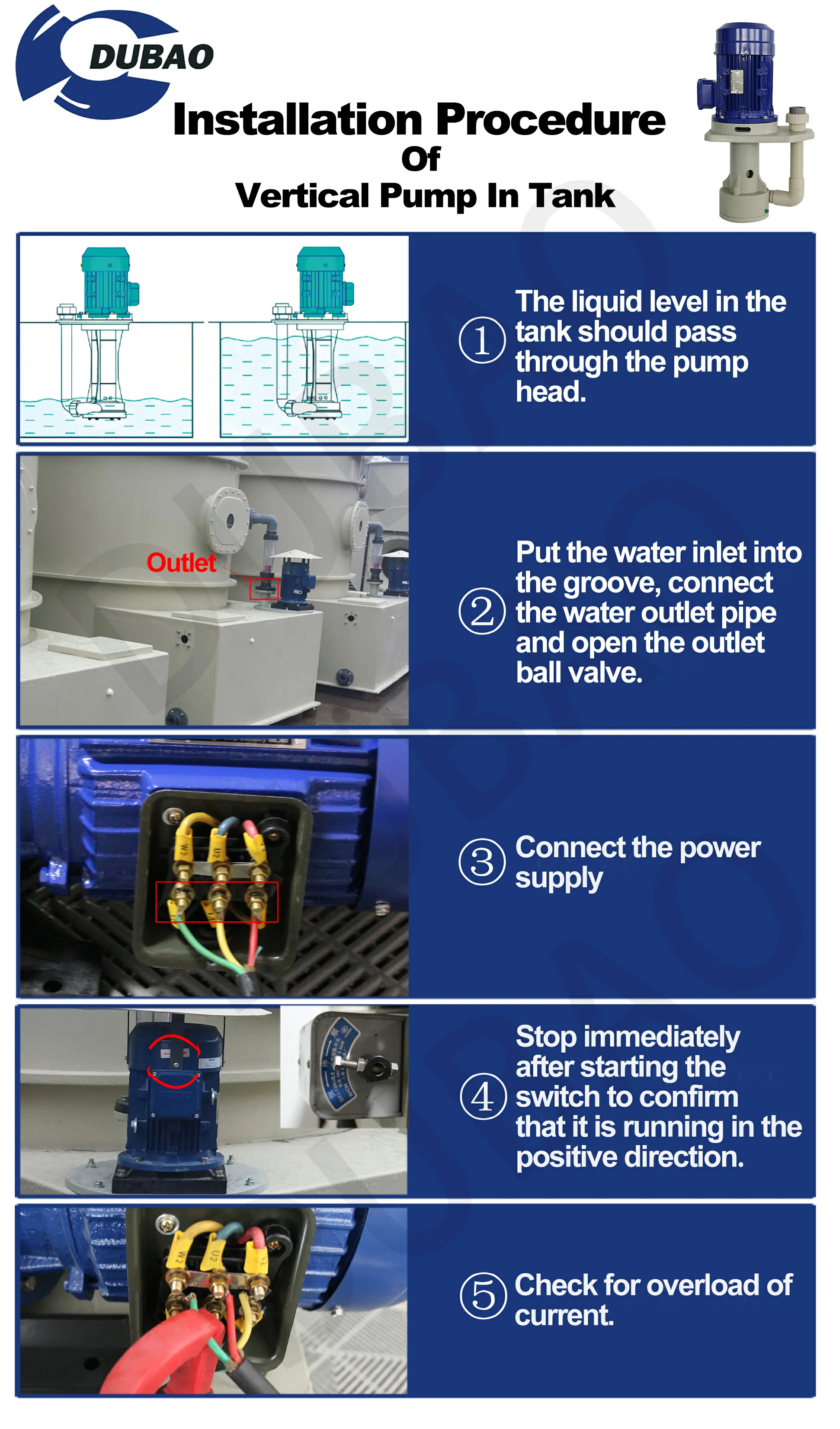 Precautions for installation of chemical vertical pump in tank