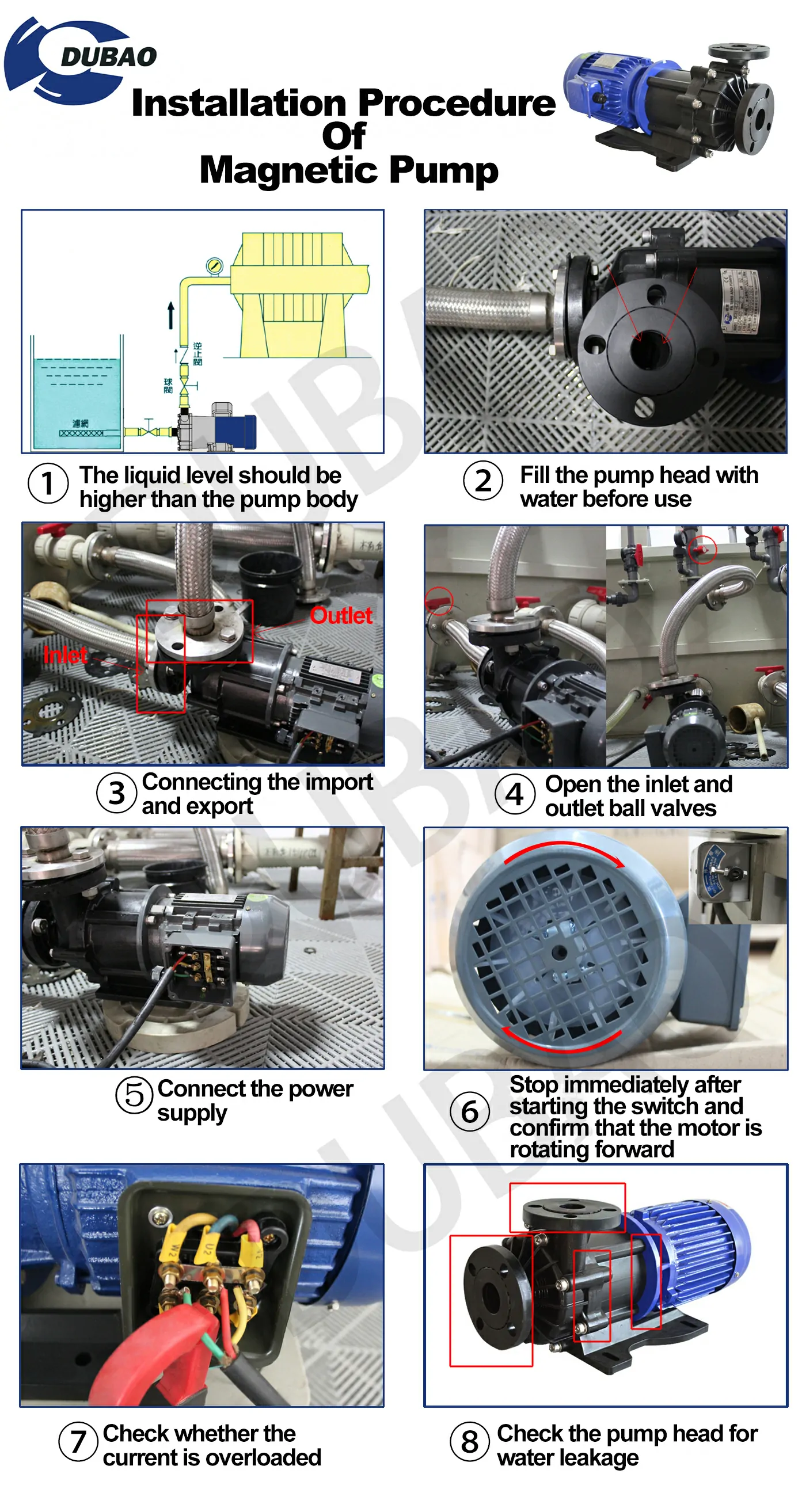 Chemical magnetic pump installation precautions