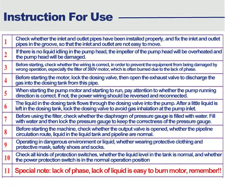 Preparation of chemical resistant pump before use