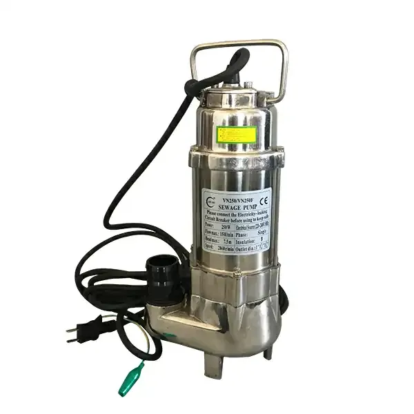 Big Flow High Head Stainless Steel Submersible Sewage Pump