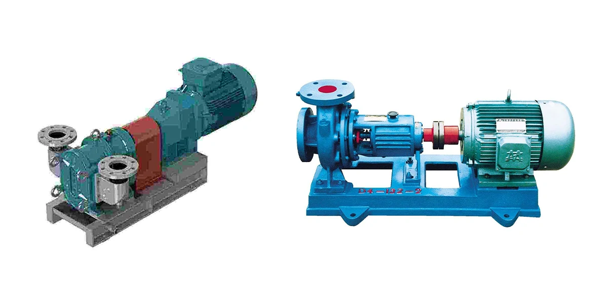entrifugal pump and a favorable displacement pump