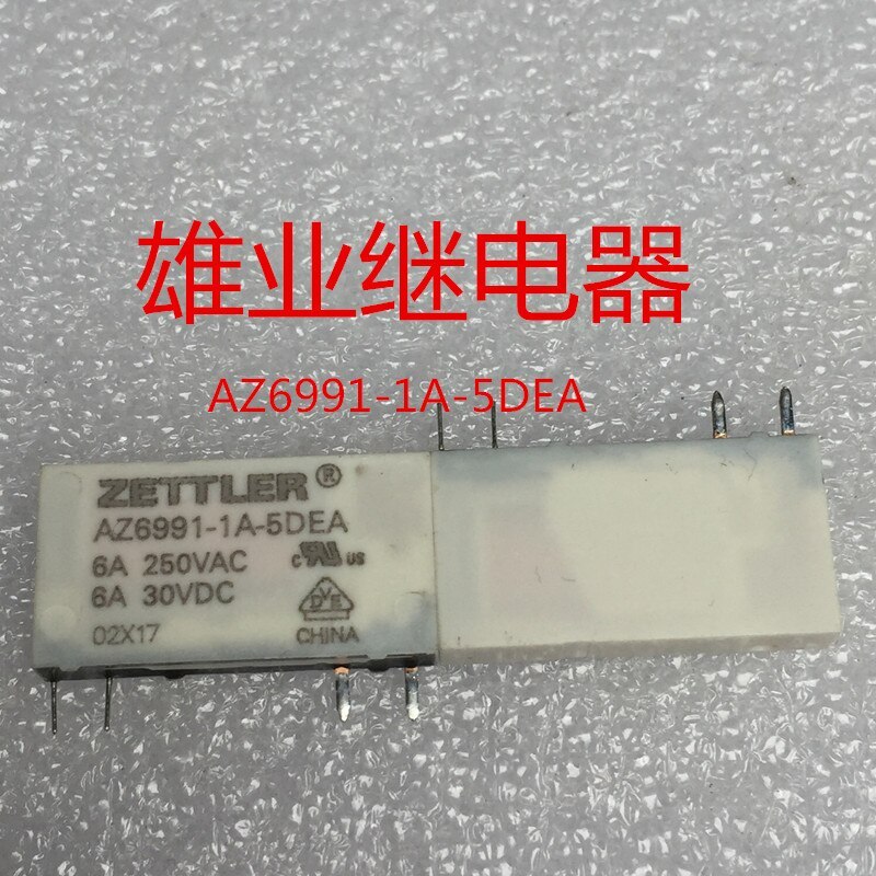 5pcs for Zettler relay AZ6991-1A-5DEA 5VDC 6A 4-pin relay