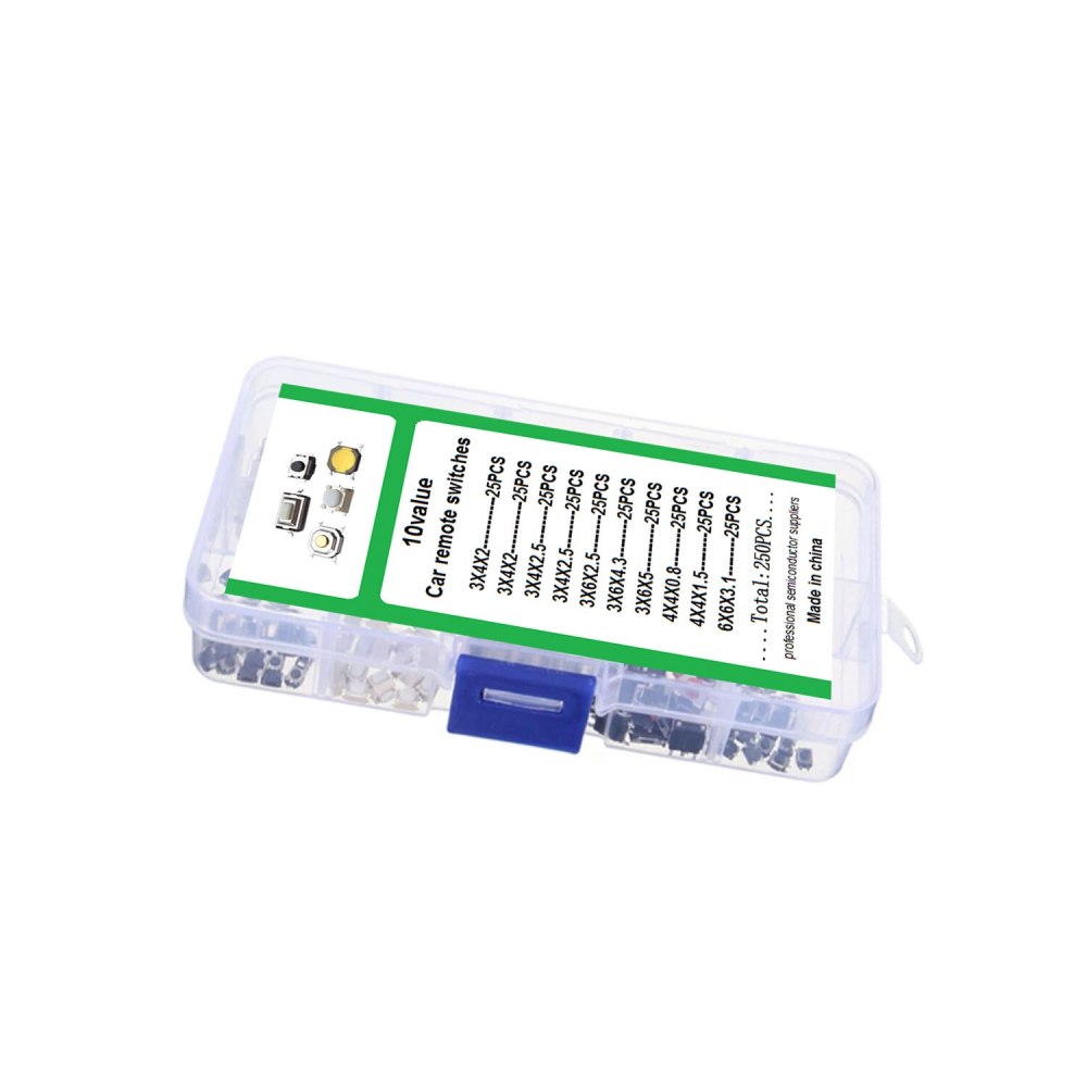 10 kinds of 250 touch small button switches, micro switch 2*4 3*6 4*4 6*6 button switch set box