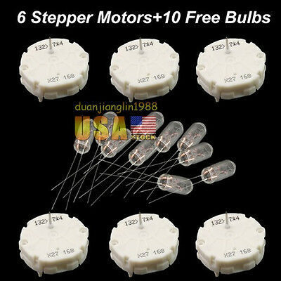 6pc STEPPER MOTORS Speedometer for 2006 Buick Rainier w/10 Bulb Instrument Cluster Motor for GM GMC Chevy Pontiac Cadillac Buick