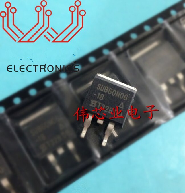 10PCS/LOT New SUB60N06-18 SUB60N06 60N06 TO263 Automotive computer board FET transistor