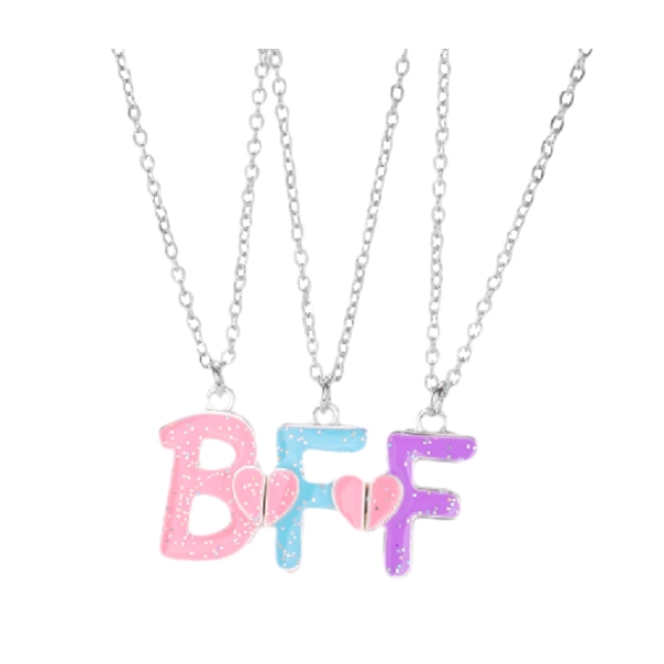 BFF letters three  necklace BFF