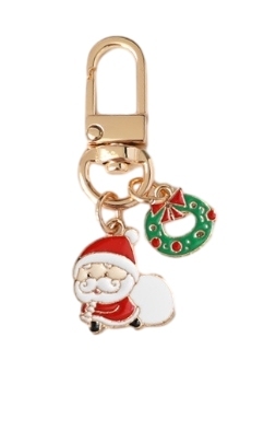 Santa Claus Christmas circle key chain