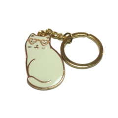 White cat key chain