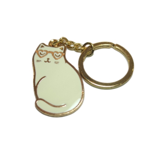 White cat key chain