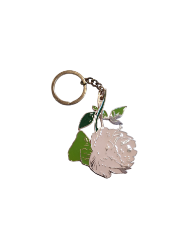 White Rose in Bloom Keychain