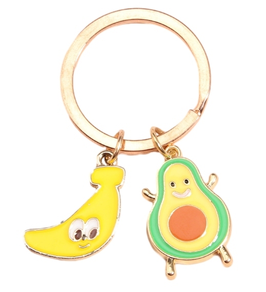 Avocado and banana key chains