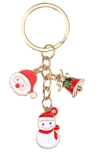 Santa Claus Snowman Christmas bell keychain