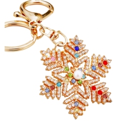 Diamond Christmas snowflake key chain1