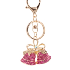 Pink Christmas bell key chain